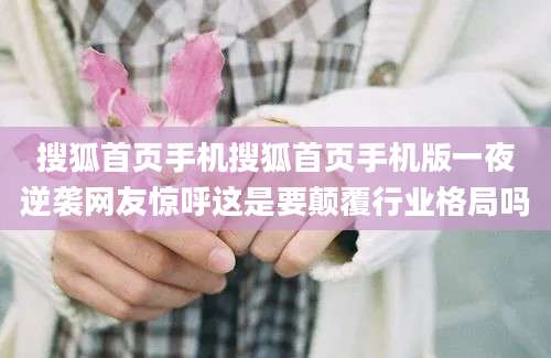 搜狐首页手机搜狐首页手机版一夜逆袭网友惊呼这是要颠覆行业格局吗