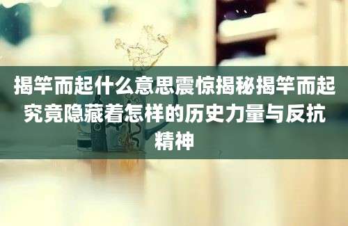 揭竿而起什么意思震惊揭秘揭竿而起究竟隐藏着怎样的历史力量与反抗精神