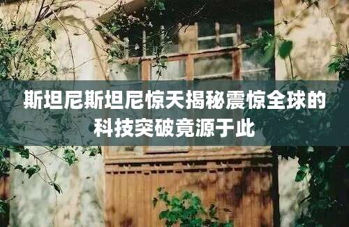 斯坦尼斯坦尼惊天揭秘震惊全球的科技突破竟源于此