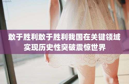 敢于胜利敢于胜利我国在关键领域实现历史性突破震惊世界