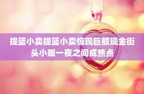 提篮小卖提篮小卖惊现巨额现金街头小贩一夜之间成焦点