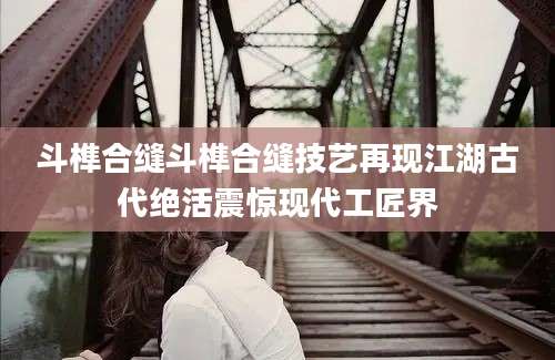 斗榫合缝斗榫合缝技艺再现江湖古代绝活震惊现代工匠界