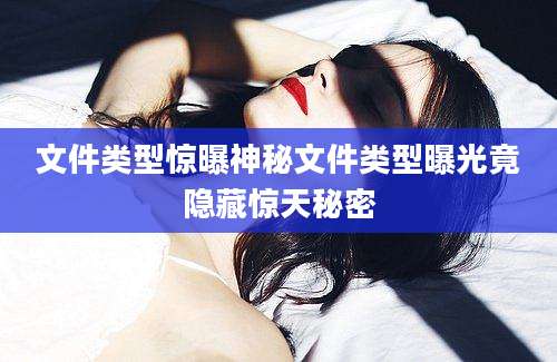 文件类型惊曝神秘文件类型曝光竟隐藏惊天秘密