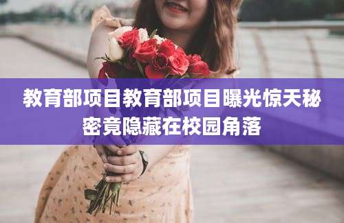 教育部项目教育部项目曝光惊天秘密竟隐藏在校园角落