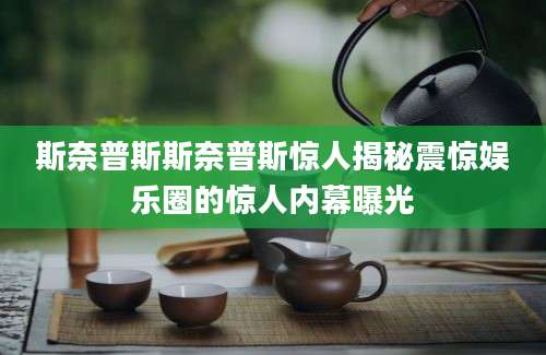 斯奈普斯斯奈普斯惊人揭秘震惊娱乐圈的惊人内幕曝光