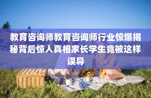 教育咨询师教育咨询师行业惊爆揭秘背后惊人真相家长学生竟被这样误导
