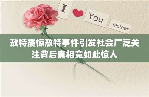 敖特震惊敖特事件引发社会广泛关注背后真相竟如此惊人