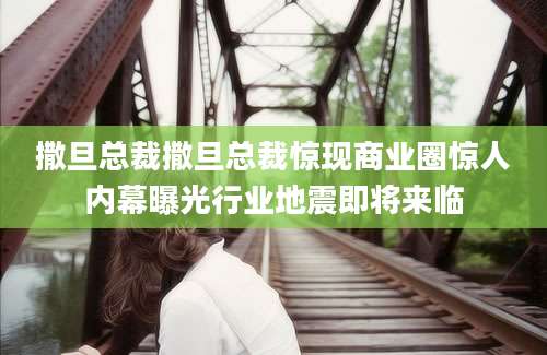 撒旦总裁撒旦总裁惊现商业圈惊人内幕曝光行业地震即将来临
