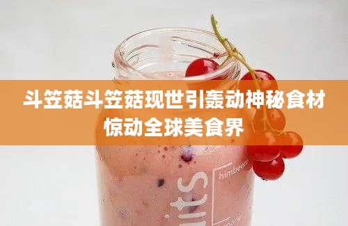 斗笠菇斗笠菇现世引轰动神秘食材惊动全球美食界