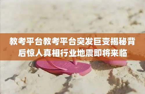 教考平台教考平台突发巨变揭秘背后惊人真相行业地震即将来临
