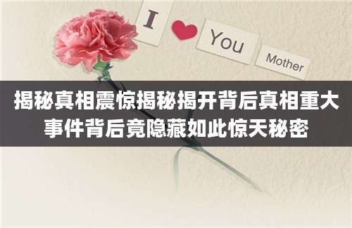 揭秘真相震惊揭秘揭开背后真相重大事件背后竟隐藏如此惊天秘密