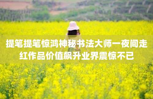 提笔提笔惊鸿神秘书法大师一夜间走红作品价值飙升业界震惊不已