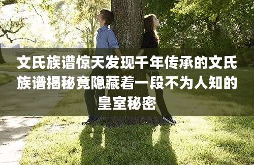 文氏族谱惊天发现千年传承的文氏族谱揭秘竟隐藏着一段不为人知的皇室秘密