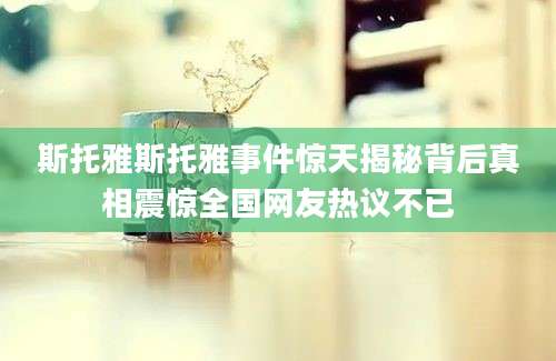 斯托雅斯托雅事件惊天揭秘背后真相震惊全国网友热议不已