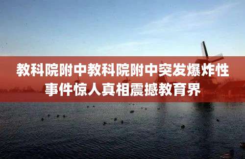 教科院附中教科院附中突发爆炸性事件惊人真相震撼教育界