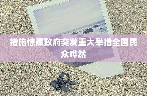 措施惊爆政府突发重大举措全国民众哗然
