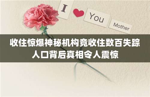 收住惊爆神秘机构竟收住数百失踪人口背后真相令人震惊
