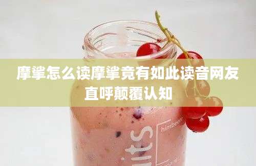 摩挲怎么读摩挲竟有如此读音网友直呼颠覆认知