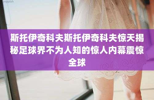 斯托伊奇科夫斯托伊奇科夫惊天揭秘足球界不为人知的惊人内幕震惊全球