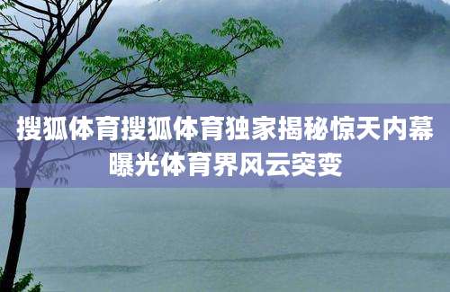 搜狐体育搜狐体育独家揭秘惊天内幕曝光体育界风云突变