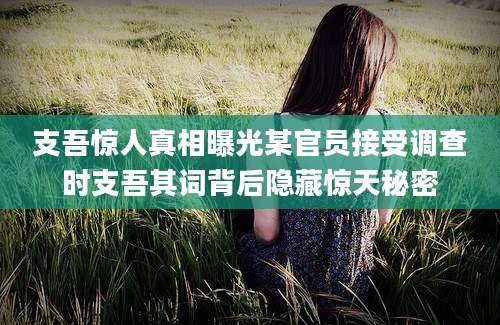 支吾惊人真相曝光某官员接受调查时支吾其词背后隐藏惊天秘密