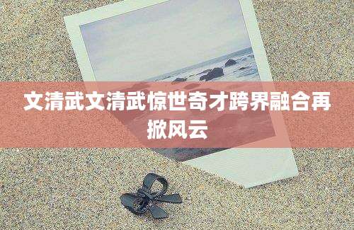 文清武文清武惊世奇才跨界融合再掀风云