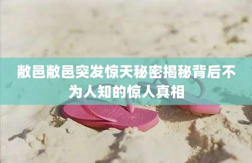 敝邑敝邑突发惊天秘密揭秘背后不为人知的惊人真相