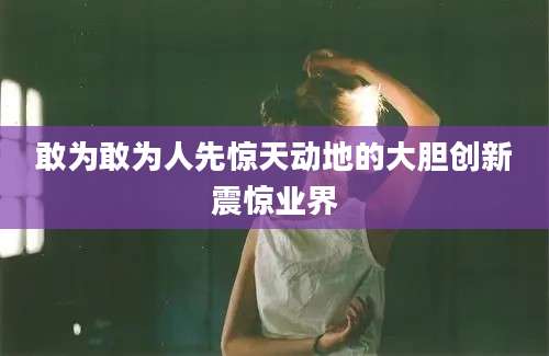 敢为敢为人先惊天动地的大胆创新震惊业界