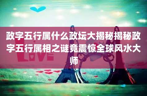 政字五行属什么政坛大揭秘揭秘政字五行属相之谜竟震惊全球风水大师