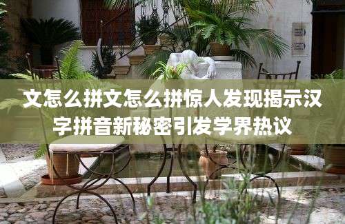 文怎么拼文怎么拼惊人发现揭示汉字拼音新秘密引发学界热议