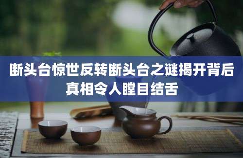 断头台惊世反转断头台之谜揭开背后真相令人瞠目结舌