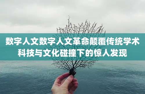 数字人文数字人文革命颠覆传统学术科技与文化碰撞下的惊人发现