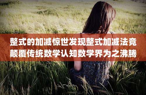整式的加减惊世发现整式加减法竟颠覆传统数学认知数学界为之沸腾