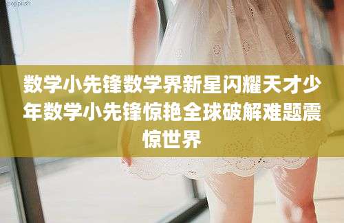 数学小先锋数学界新星闪耀天才少年数学小先锋惊艳全球破解难题震惊世界