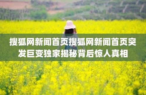 搜狐网新闻首页搜狐网新闻首页突发巨变独家揭秘背后惊人真相