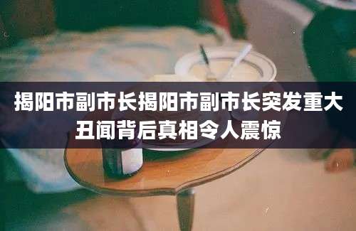 揭阳市副市长揭阳市副市长突发重大丑闻背后真相令人震惊