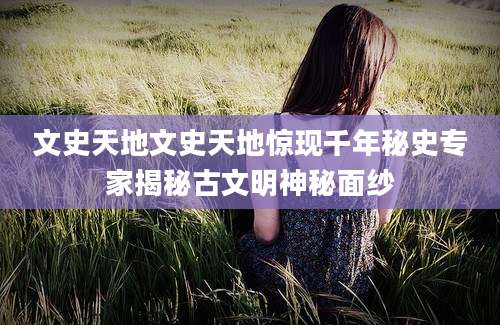 文史天地文史天地惊现千年秘史专家揭秘古文明神秘面纱