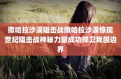 撒哈拉沙漠阻击战撒哈拉沙漠惊现世纪阻击战神秘力量成功捍卫我国边界