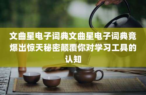 文曲星电子词典文曲星电子词典竟爆出惊天秘密颠覆你对学习工具的认知