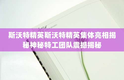 斯沃特精英斯沃特精英集体亮相揭秘神秘特工团队震撼揭秘