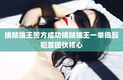 擒贼擒王警方成功擒贼擒王一举捣毁犯罪团伙核心