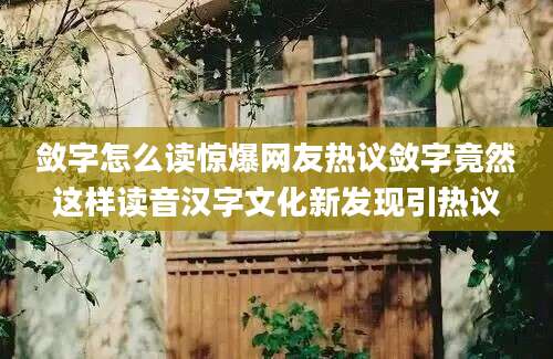 敛字怎么读惊爆网友热议敛字竟然这样读音汉字文化新发现引热议