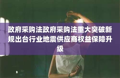 政府采购法政府采购法重大突破新规出台行业地震供应商权益保障升级