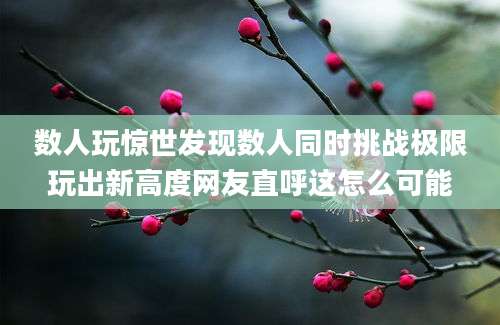 数人玩惊世发现数人同时挑战极限玩出新高度网友直呼这怎么可能