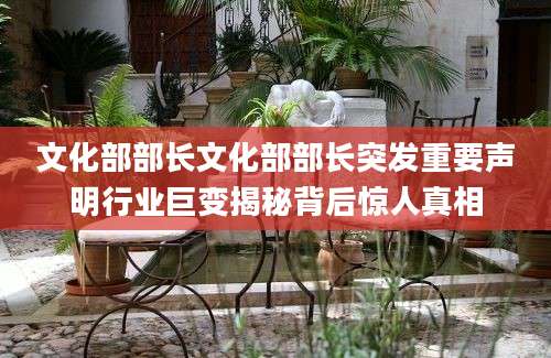 文化部部长文化部部长突发重要声明行业巨变揭秘背后惊人真相