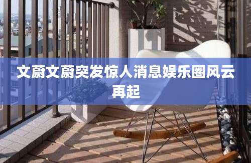 文蔚文蔚突发惊人消息娱乐圈风云再起