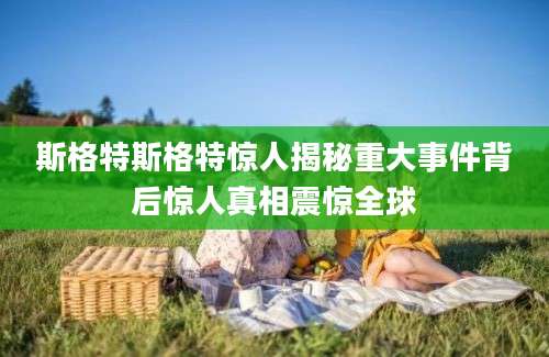 斯格特斯格特惊人揭秘重大事件背后惊人真相震惊全球