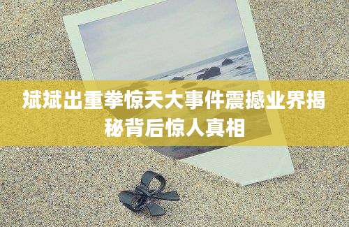 斌斌出重拳惊天大事件震撼业界揭秘背后惊人真相