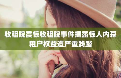 收租院震惊收租院事件揭露惊人内幕租户权益遭严重践踏