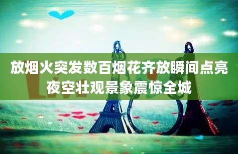 放烟火突发数百烟花齐放瞬间点亮夜空壮观景象震惊全城